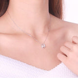 ネックレス レディース 馬蹄 揺れるダイヤ エレガント シルバー925 プラチナ仕上げ クリスマスプレゼント 人気 ギフト