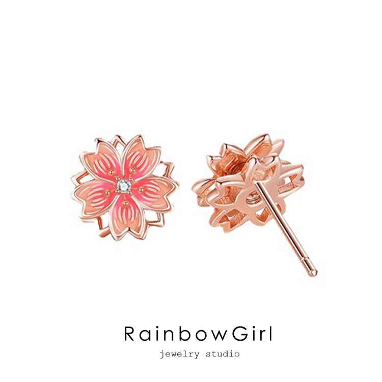 ピアス レディース 桜モチーフピアス お花 回転 ピンクフラワー 可愛い
