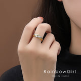 指輪 レディース 2連リング 2点セット ウェーブ 2way おしゃれ 上品 カジュアル シンプル ミックス バイカラー 重ね付け 女性 誕生日プレゼント