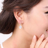 フックピアス レディース 超大粒 計5.0ct ゆれるピアス プラチナ仕上げ シルバー925 誕生日プレゼント 人気 ジュエリー 人気 彼女 妻 女性 記念日