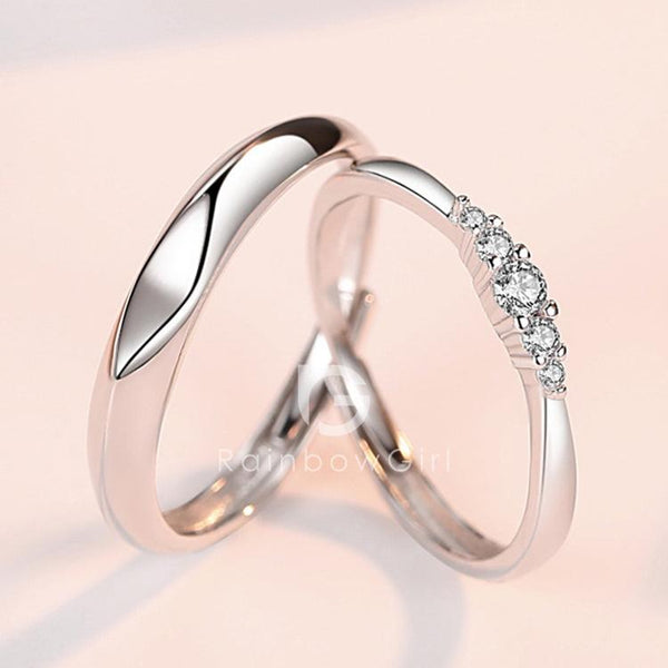指輪 レディース メンズ ダイヤモンドcz 贅沢5粒 並ぶ 個性的 フリーサイズ ジュエリー 人気 結婚指輪 格安 記念日 誕生日 ギフト 誕生日プレゼント