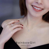 ネックレス レディース 四つ葉 クローバー ダイヤ ペンダント 可愛い プラチナ仕上げ シルバー925 cz 彼女 人気 妻 娘 母の日ギフト