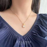 ネックレス レディース 一粒 可愛い ステンレス アレルギー対応 きらきら 贅沢 k18 18金 18KGP 女性 娘 彼女 妻 人気 誕生日プレゼント お祝い