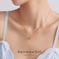 ネックレス レディース 一粒 小ぶり シンプル 可愛い 紫 上品 重ね付け K14コーティング 誕生日 ホワイトデーお返し 女性