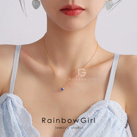 ネックレス レディース 一粒 小ぶり シンプル 可愛い 紫 上品 重ね付け K14コーティング 誕生日 ホワイトデーお返し 女性