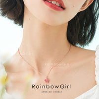 桜ネックレス レディース さくら 回る 花びら 大人可愛い 人気 女性 誕生日 母の日 記念日