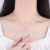 ネックレス レディース しずく 大粒 一粒 豪華 1カラット 6.5mm プラチナ仕上げ 女性 人気 誕生日 母の日