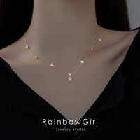 ネックレス レディース 四つ葉のクローバー お花 可愛い チェーンネックレス 人気 女性 お祝いギフト ジュエリー 誕生日プレゼント