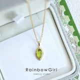 ネックレス レディース しずく ペリドットカラー 緑石 8月誕生石 上品 ゴールド 人気 女性 誕生日プレゼント ホワイトデーお返し お祝いギフト