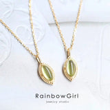 ネックレス レディース しずく ペリドットカラー 緑石 8月誕生石 上品 ゴールド 人気 女性 誕生日プレゼント ホワイトデーお返し お祝いギフト