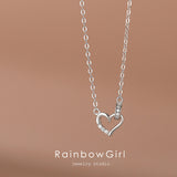 ネックレス レディース ハート 可愛い リング CZダイヤ 三角 プラチナ仕上げ ゴールド 女性 誕生日プレゼント 人気