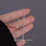 ネックレス レディース ハート 可愛い リング CZダイヤ 三角 プラチナ仕上げ ゴールド 女性 誕生日プレゼント 人気