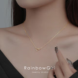 ネックレス レディース ハート 可愛い リング CZダイヤ 三角 プラチナ仕上げ ゴールド 女性 誕生日プレゼント 人気