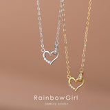 ネックレス レディース ハート 可愛い リング CZダイヤ 三角 プラチナ仕上げ ゴールド 女性 誕生日プレゼント 人気