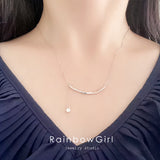 ネックレス レディース バー スマイル ゆれる 上品 エレガント シルバー925 プラチナ仕上げ 人気 女性 ギフト 記念日 誕生日プレゼント 母の日