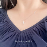 ネックレス レディース クロス 十字架 シルバー 14kゴールド 上品 シンプル 彼女 妻 嫁 娘 女性 誕生日プレゼント 母の日 記念日 ギフト お祝い