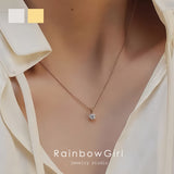 ネックレス レディース 一粒 小粒 シルバー925 プラチナ仕上げ ゴールド 上品 シンプル 女性 誕生日プレゼント 母の日 記念日 ギフト お祝い