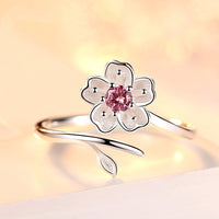 指輪 レディース お花 桜 さくら ダイヤリング フラワー サイズフリー ピンクダイヤ 人気 女性 誕生日 ホワイトデーのお返し