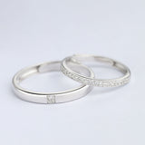 指輪 ペアリング エタニティリング フリーサイズ 豪華19粒 cz シンプル シルバー925 プラチナ仕上げ 激安 人気 結婚指輪 記念日 プレゼント