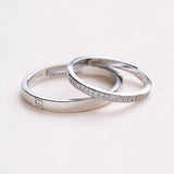 指輪 ペアリング エタニティリング フリーサイズ 豪華19粒 cz シンプル シルバー925 プラチナ仕上げ 激安 人気 結婚指輪 記念日 プレゼント