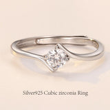 指輪 レディース 一粒ダイヤ 0.25カラット 婚約指輪 Sライン 重ね付け フリーサイズ シルバー925 プラチナ仕上げ 人気 結婚記念日 アクセサリー ジュエリー