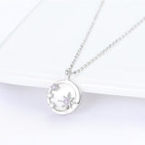 ネックレス レディース 月 星 Star Necklace 貝殻円形プレート 2WAY 両面 シルバー925 プラチナ仕上げ 彼女 妻 娘 人気 誕生日プレゼント 記念日