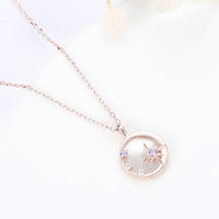 ネックレス レディース 月 星 Star Necklace 貝殻円形プレート 2WAY 両面 シルバー925 プラチナ仕上げ 彼女 妻 娘 人気 誕生日プレゼント 記念日