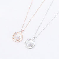 ネックレス レディース 月 星 Star Necklace 貝殻円形プレート 2WAY 両面 シルバー925 プラチナ仕上げ 彼女 妻 娘 人気 誕生日プレゼント 記念日