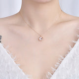 ネックレス レディース 月 星 Star Necklace 貝殻円形プレート 2WAY 両面 シルバー925 プラチナ仕上げ 彼女 妻 娘 人気 誕生日プレゼント 記念日
