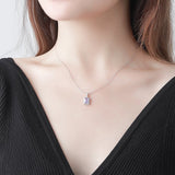 ネックレス レーディス 長方形 スクエアカット CZ 上品 大人 シルバー925 プラチナ仕上げ 人気 彼女 嫁 妻 誕生日プレゼント 記念日 ジュエリー