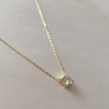 ネックレス レディース 一粒 CZダイヤ 0.8ct 定番 シンプル 重ね付け シルバー925 14kコーティング ゴールド 彼女 妻 嫁 母 女性 誕生日プレゼント 人気