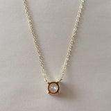 ネックレス レディース 一粒 CZダイヤ 0.8ct 定番 シンプル 重ね付け シルバー925 14kコーティング ゴールド 彼女 妻 嫁 母 女性 誕生日プレゼント 人気